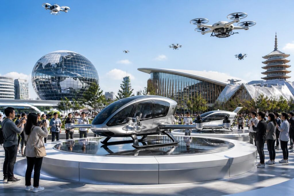 découvrez comment l'exposition universelle d'osaka sert de tremplin commercial au projet innovant de taxi volant au japon, prévu pour 2025.