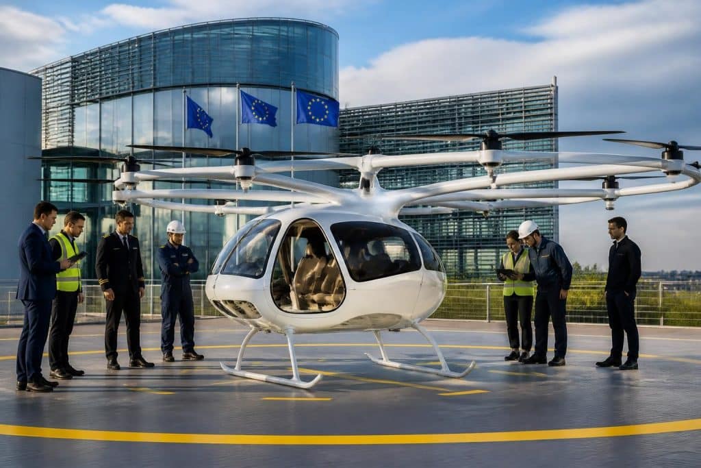 découvrez l'approbation historique de l'agence européenne de la sécurité aérienne pour l'exploitation commerciale du taxi volant volocopter 2x, une avancée majeure dans la mobilité urbaine aérienne.