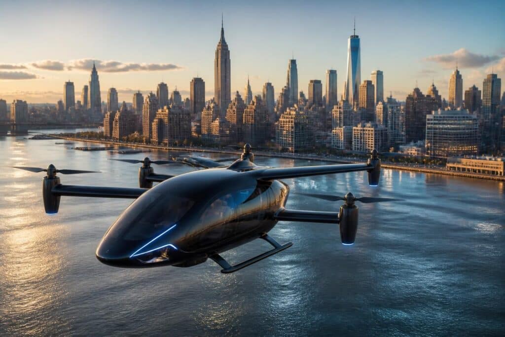 découvrez le taxi volant blade, votre liaison express entre manhattan et l'aéroport jfk à new york, pour un trajet rapide et confortable.