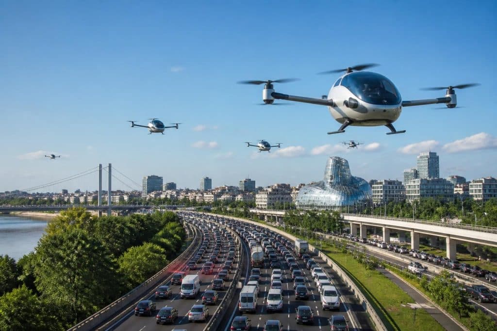 découvrez comment les itinéraires dédiés du projet de taxi volant à bordeaux métropole permettent de contourner la rocade engorgée et facilitent vos déplacements urbains.